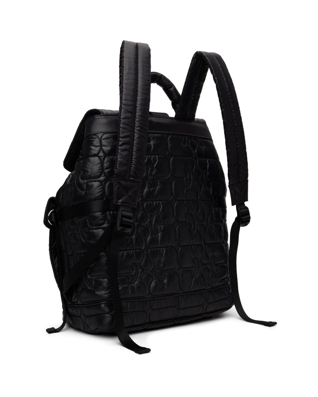 Ganni Black Quilted Re-Tech Backpack