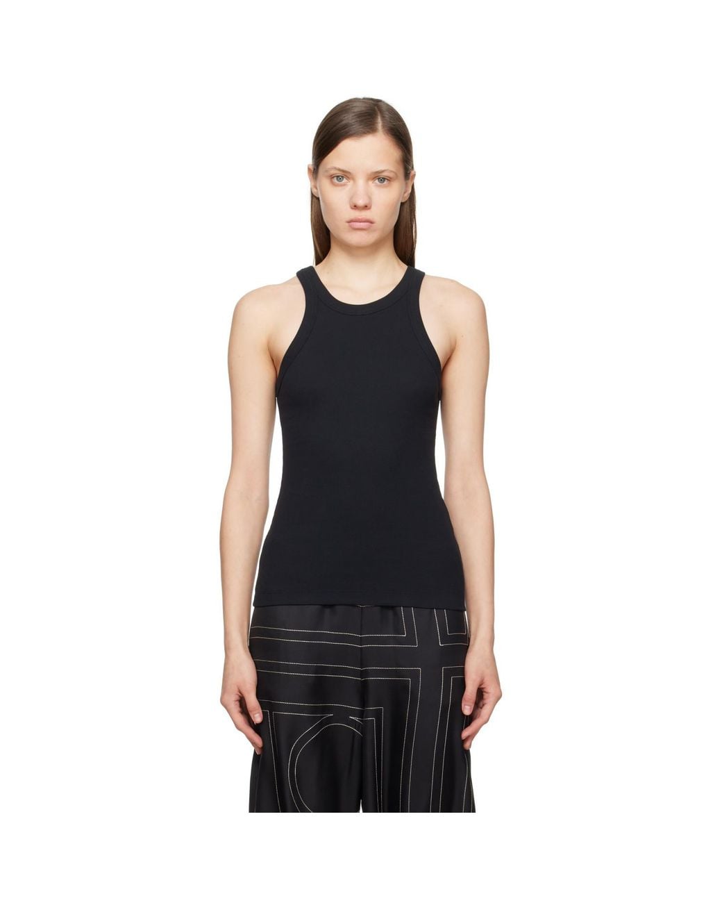 Totême Black Curved Rib Tank Top