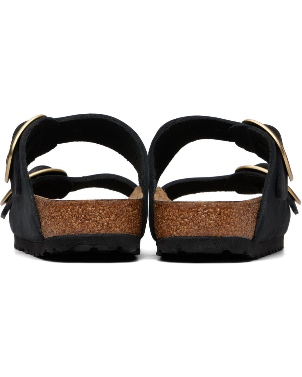 Birkenstock Black Narrow Arizona Big Buckle Nubuck Sandals