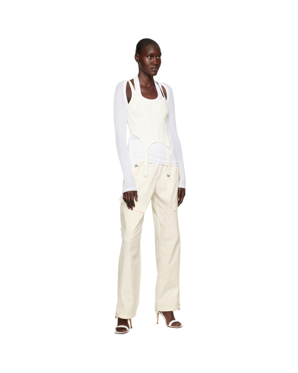 Dion Lee Black White Modular Long Sleeve T-shirt