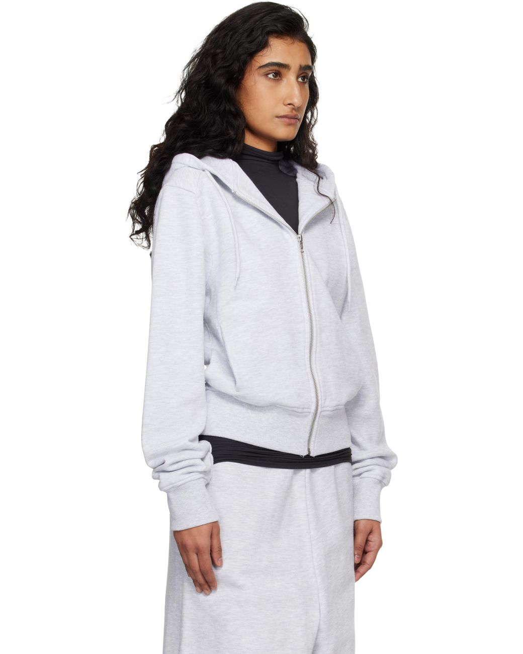 Entire studios White Slim Zip Up Hoodie