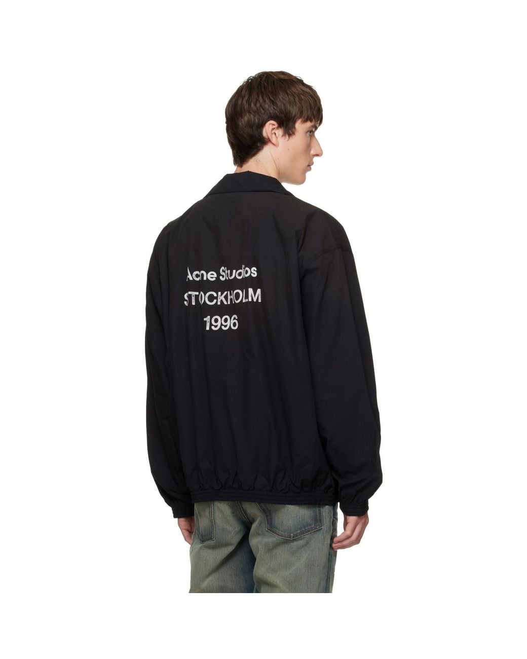 Acne Black Washed Logo Jacket for men