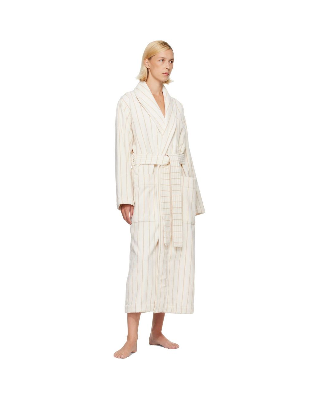 Tekla White Off- & Terry Classic Bathrobe