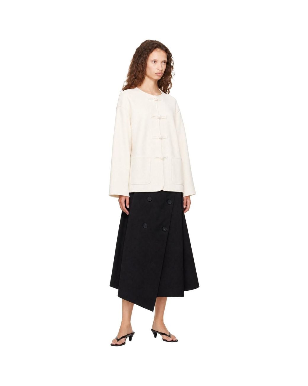 Rohe White Off- Double-Faced Wool Pankou Jacket