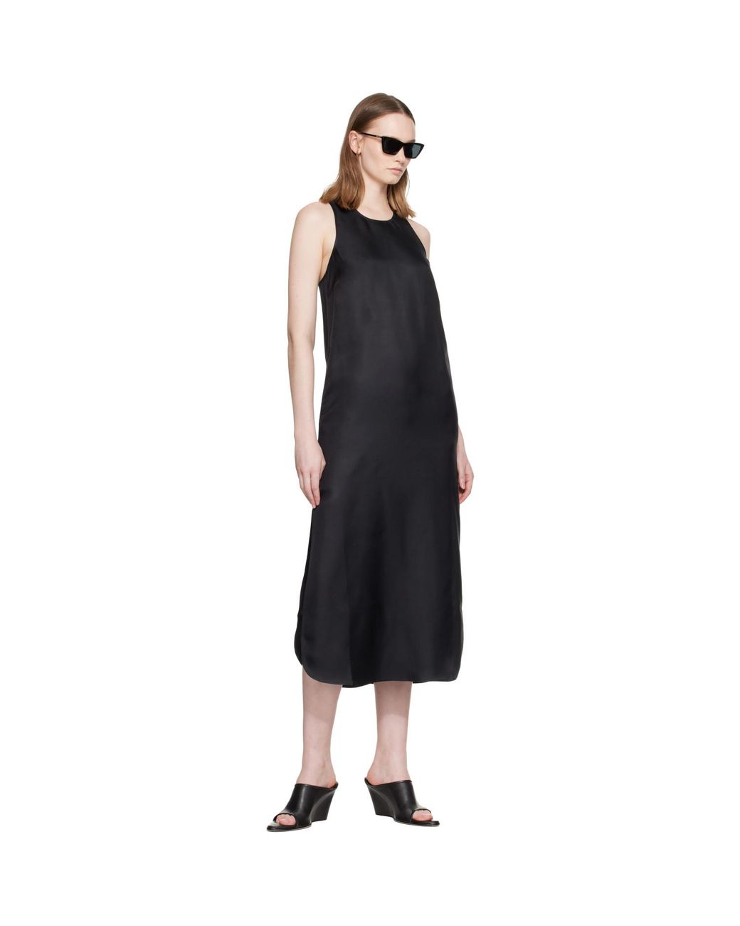 Loulou de Saison Black Paloma Silk Maxi Dress