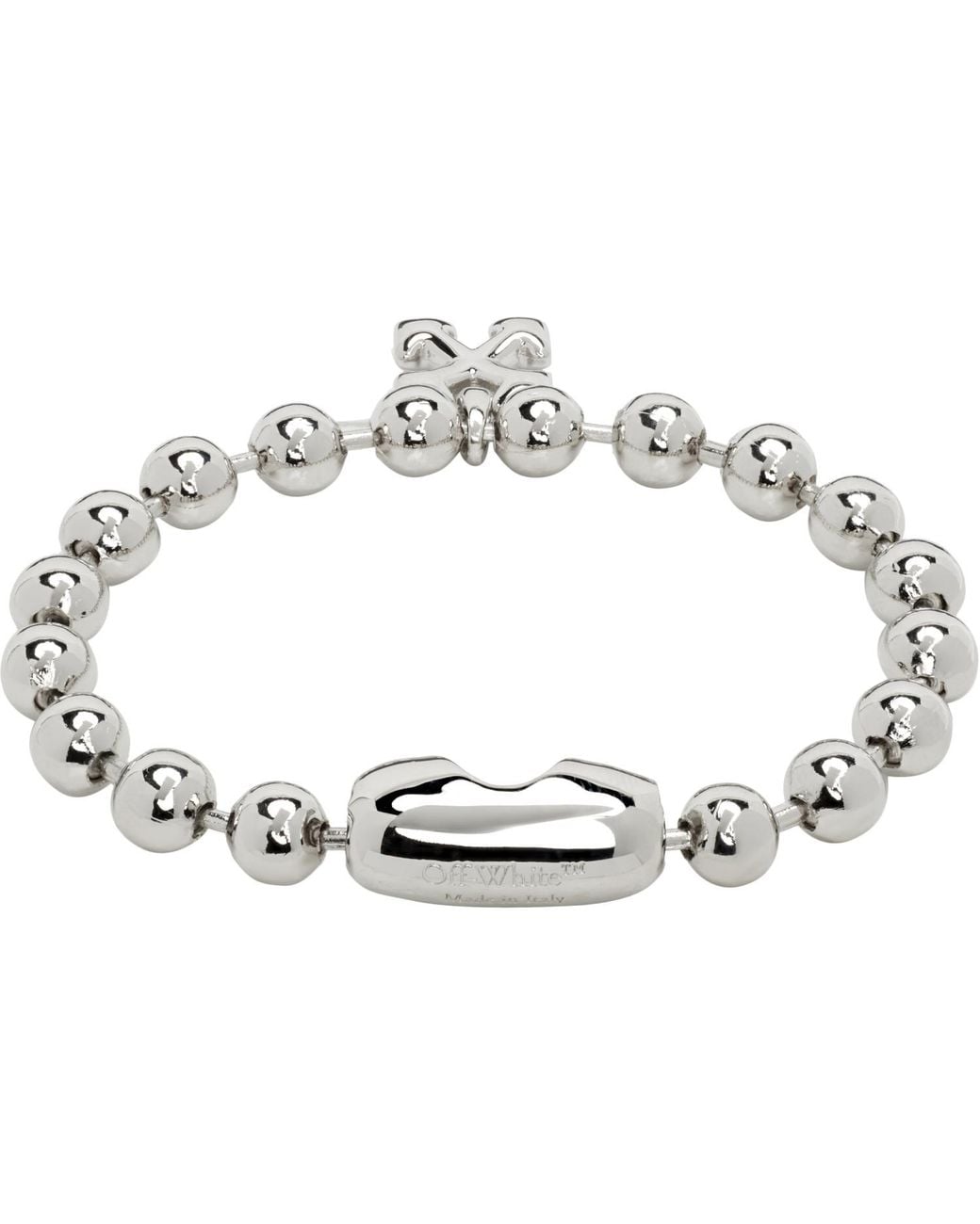 Off-White c/o Virgil Abloh Metallic Arrow Ball Chain Bracelet for men