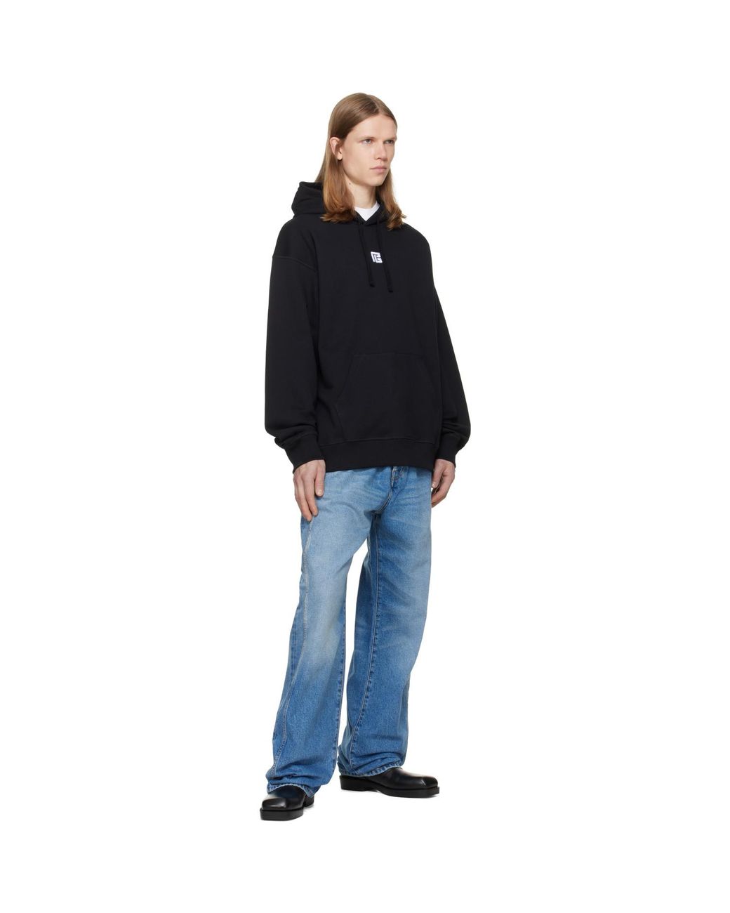 Balmain Black Embroidered Hoodie for men