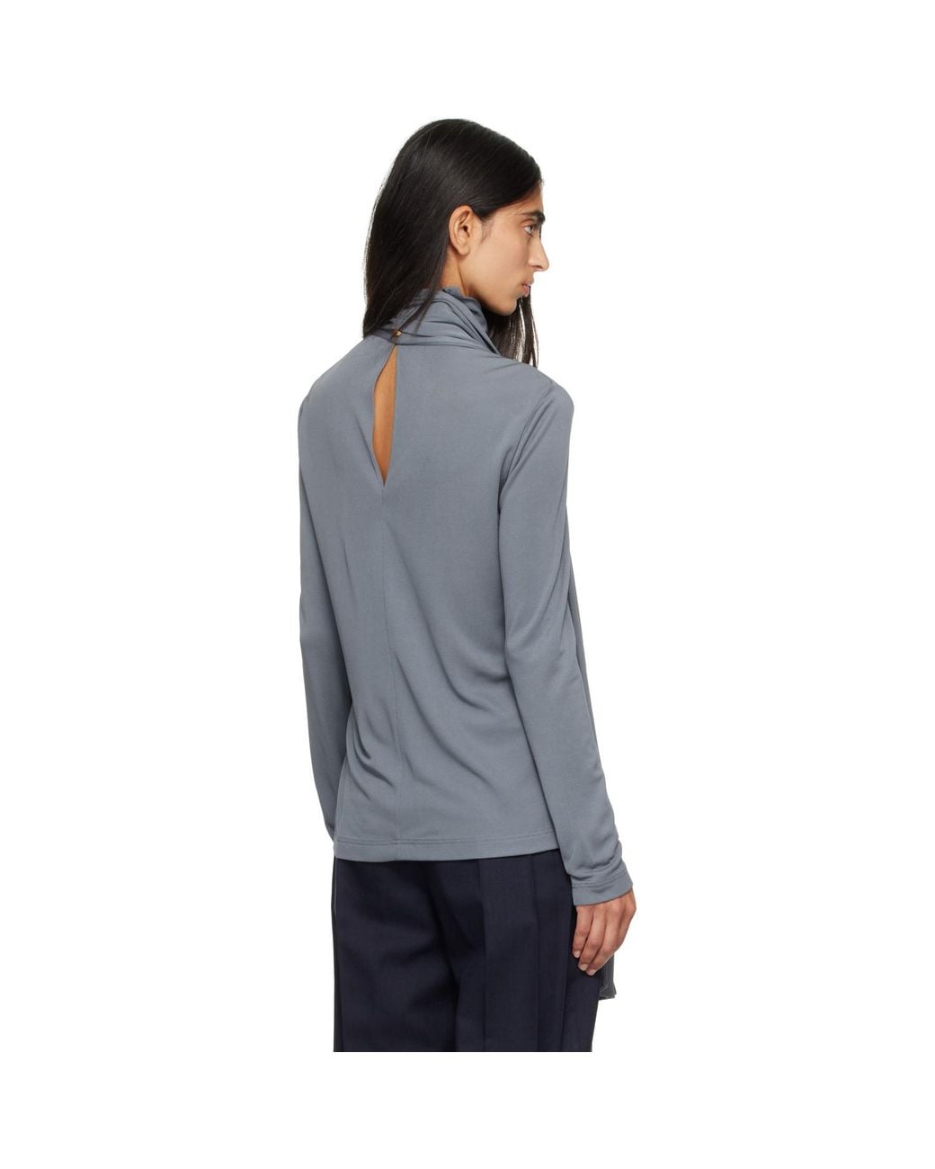 Bottega Veneta Gray Viscose Jersey Top