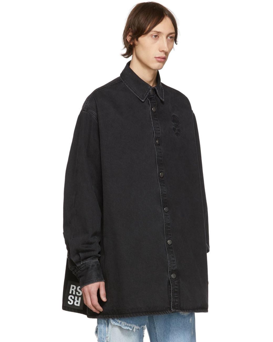 ブランド 22SS RAF SIMONS Big fit denim shirt デニム ネイビー