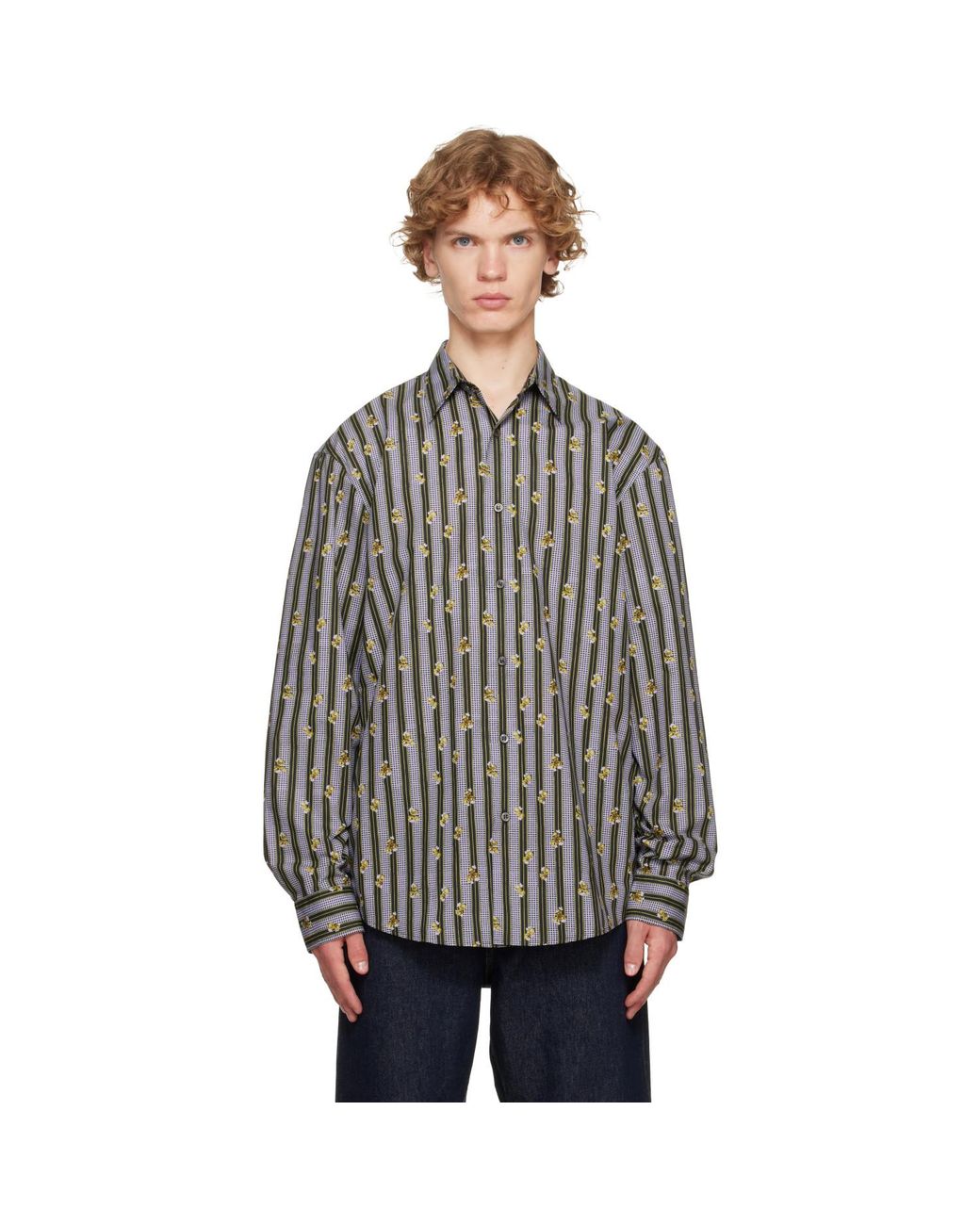 Dries Van Noten Gray Cotton Shirt for men