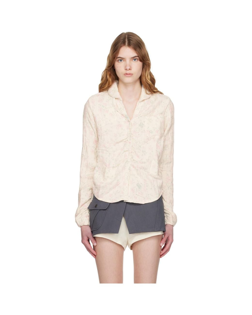 OPEN YY Black Off- Floral Blankie Shirt