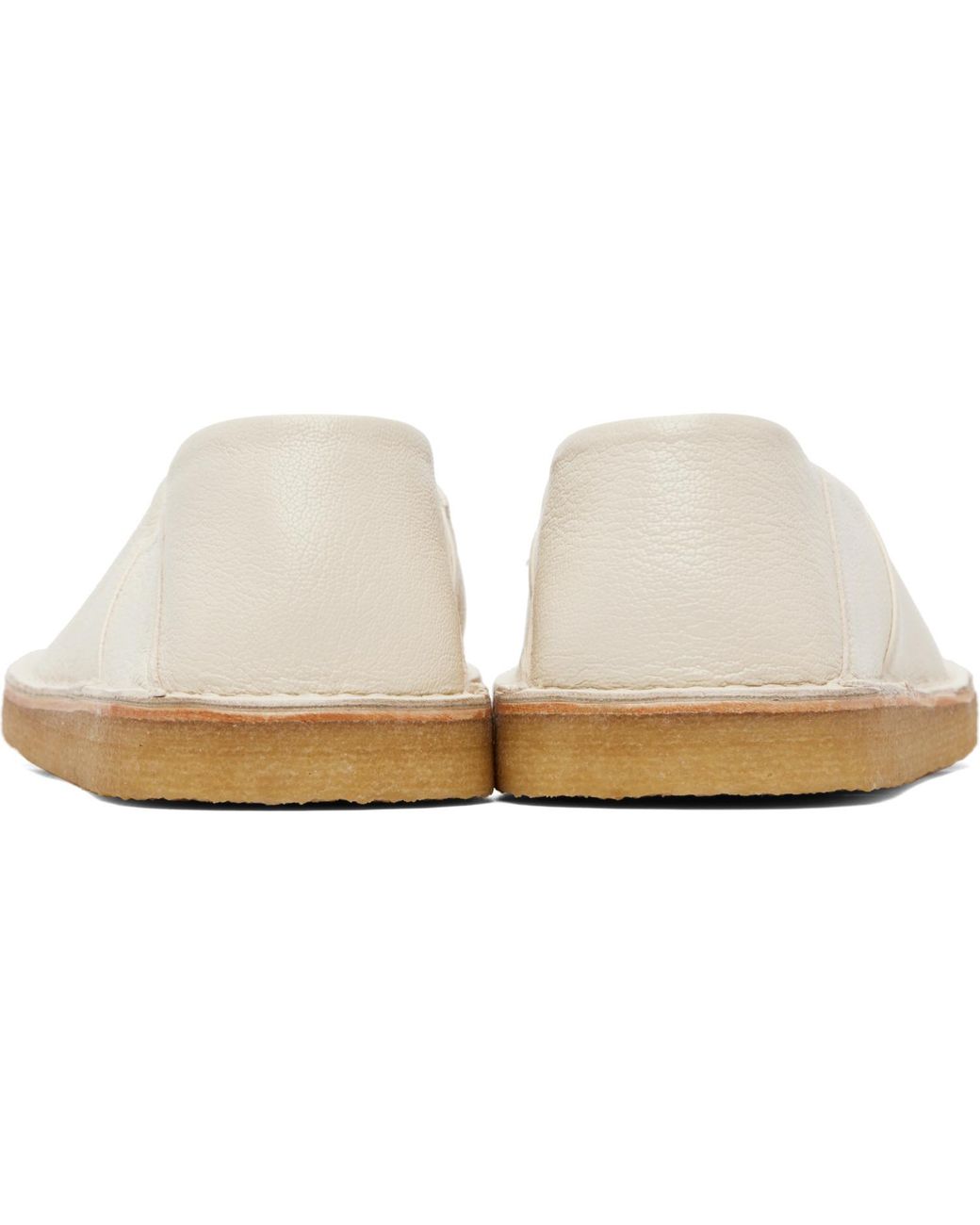 Lemaire White Off- Square Slip-On Loafers for men