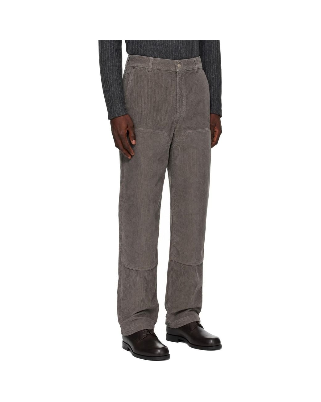 mfpen Gray Double Knee Trousers for men