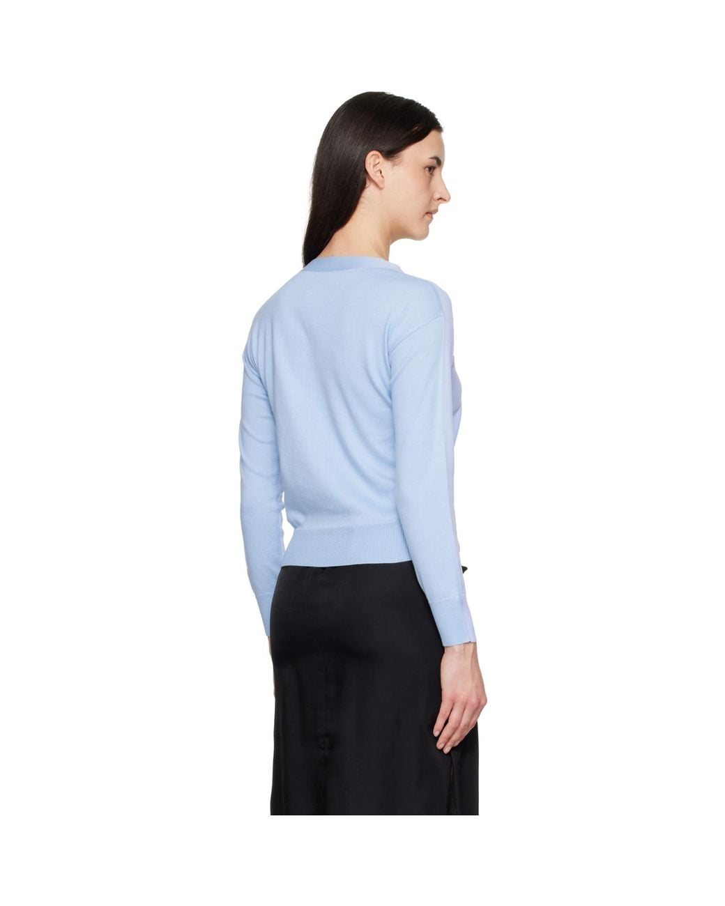 MM6 by Maison Margiela Blue Chiffon Overlay Cardigan