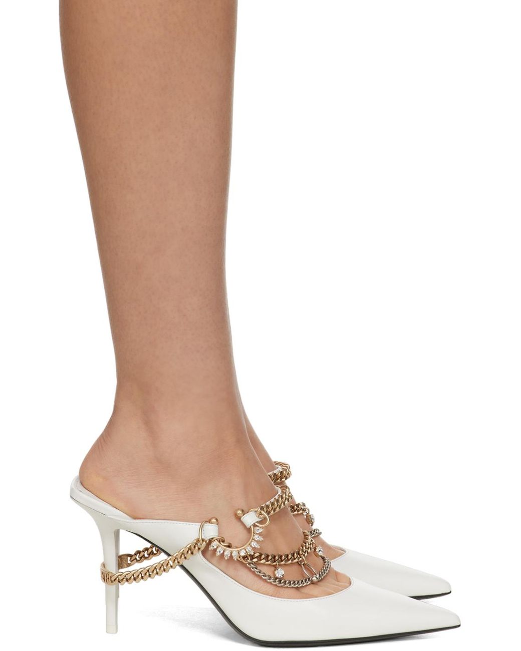 Jimmy Choo / Jean Paul Gaultier White Bing 90 Heels in Brown