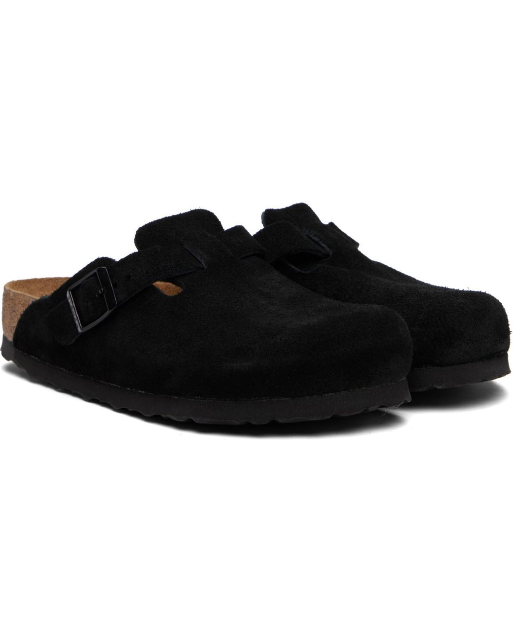 Birkenstock Black Regular Boston Soft Footbed Slip-On Loafers for men