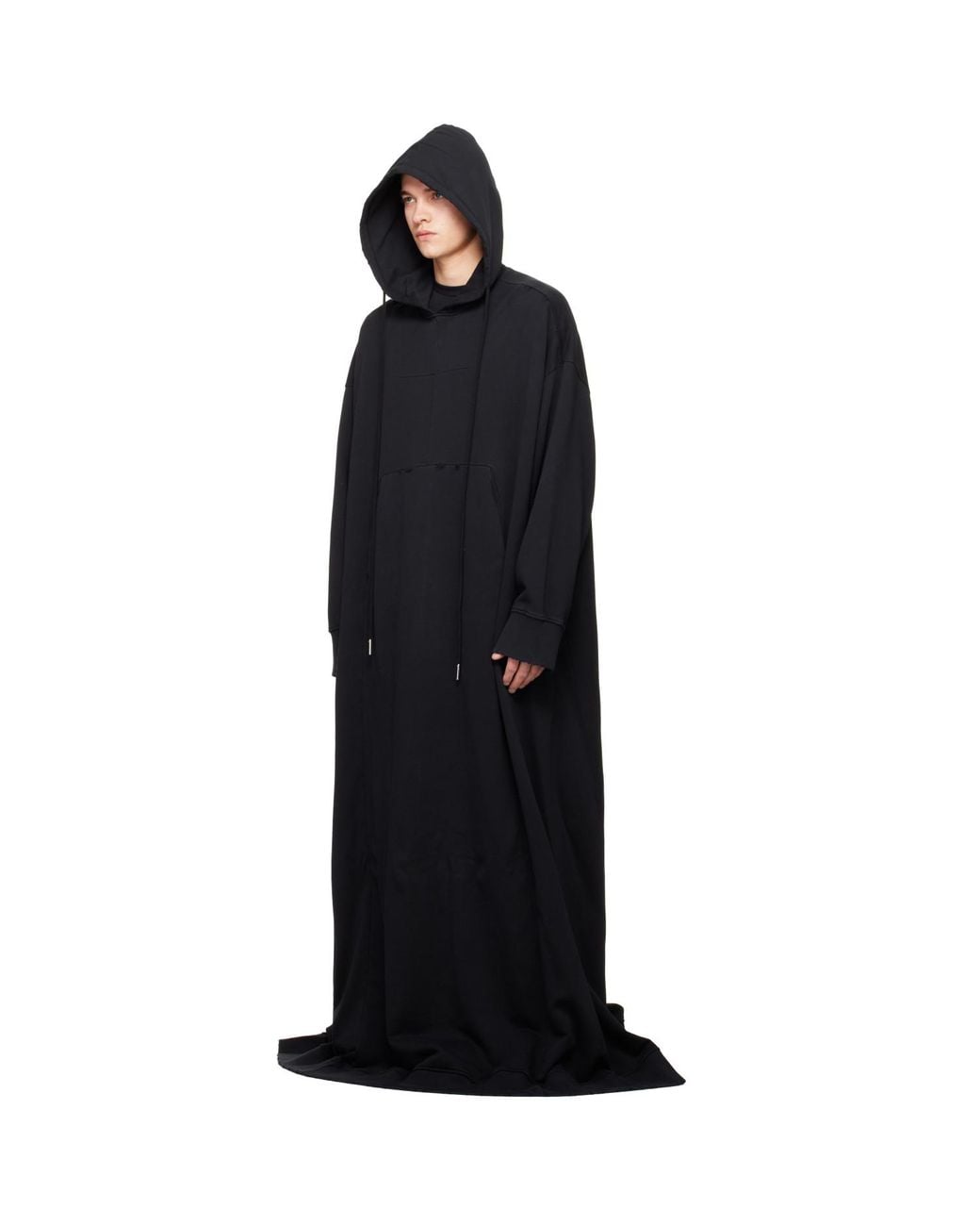 MATIERES FECALES Black 'Cult' Cape Coat for men