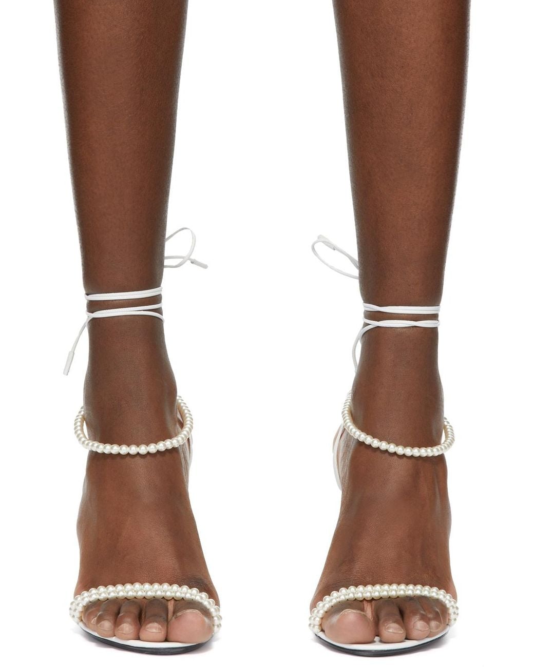 saint laurent luna ankle wrap embellished leather sandals