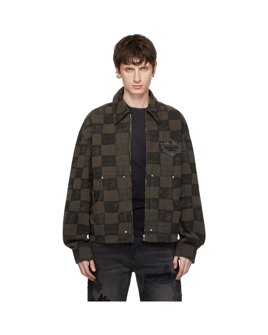 Amiri Black Chateau Crest Denim Jacket for men