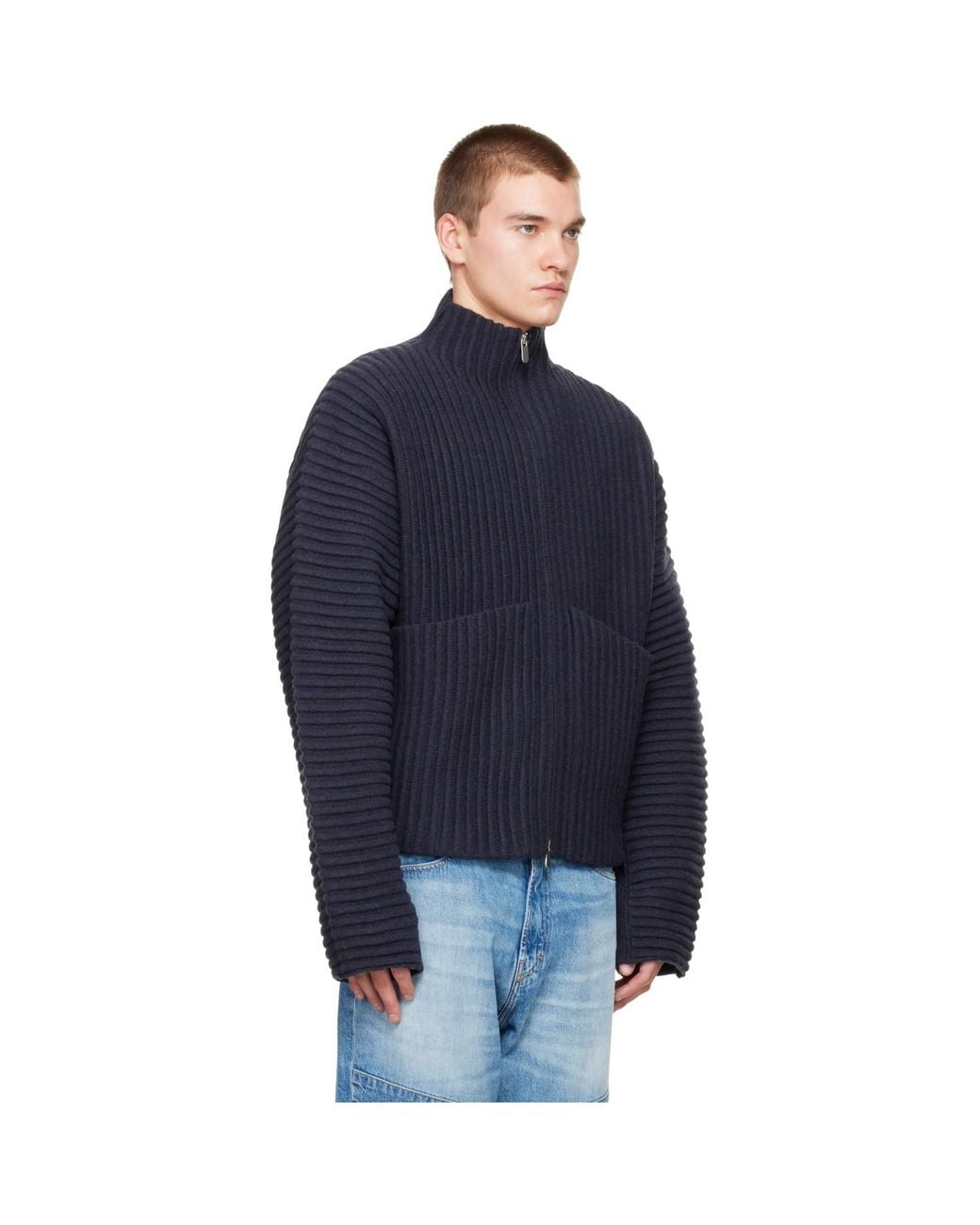 Seventh Blue Globe Rib Knit Cardigan for men