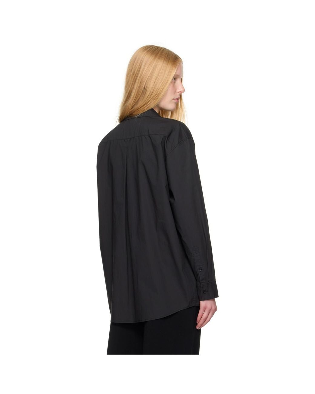 Totême Black Classic Tumbled Shirt