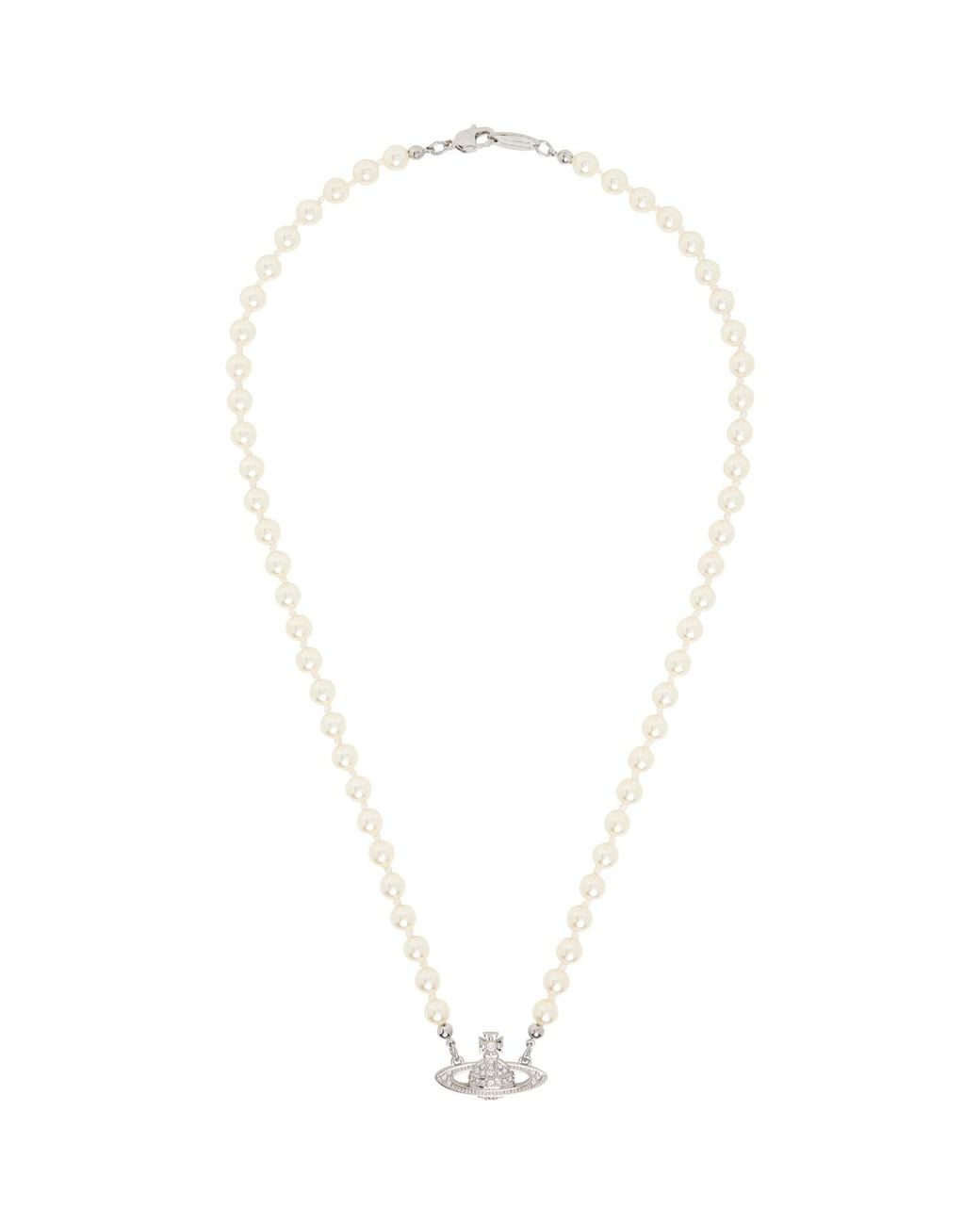 Vivienne Westwood Metallic Mini Bas Relief Faux-Pearl Necklace