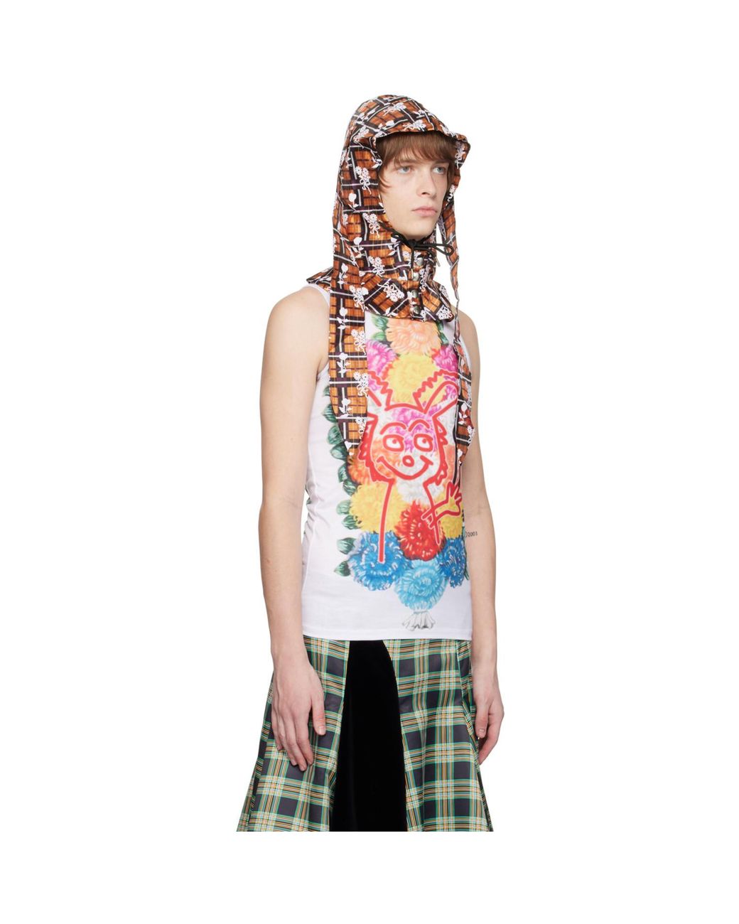 Chopova Lowena Orange Rabbit Ear Hood for men