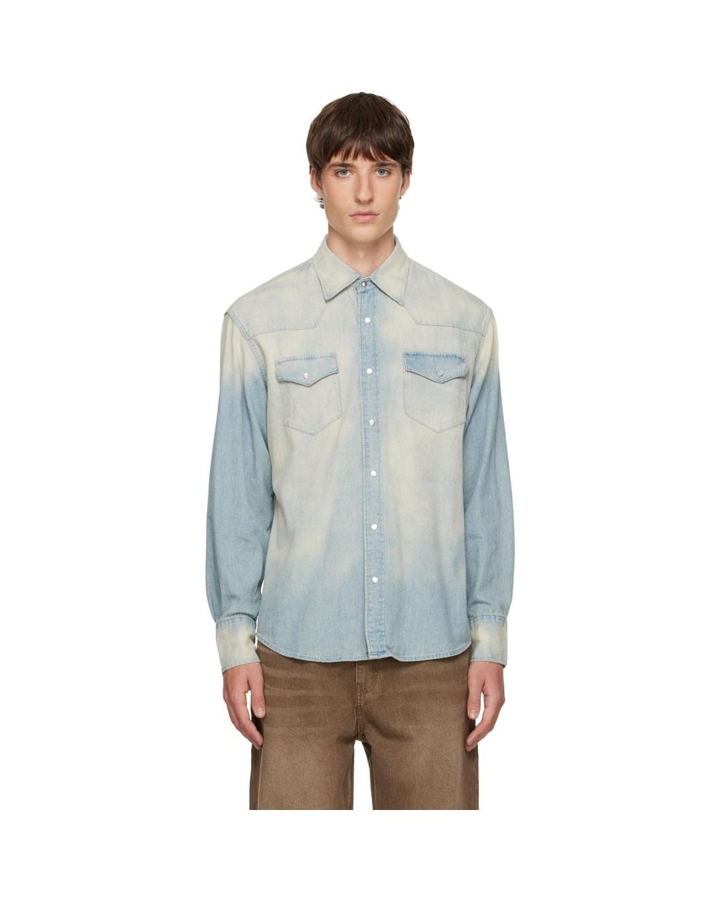 TONYWACK Blue Western Denim Shirt for men