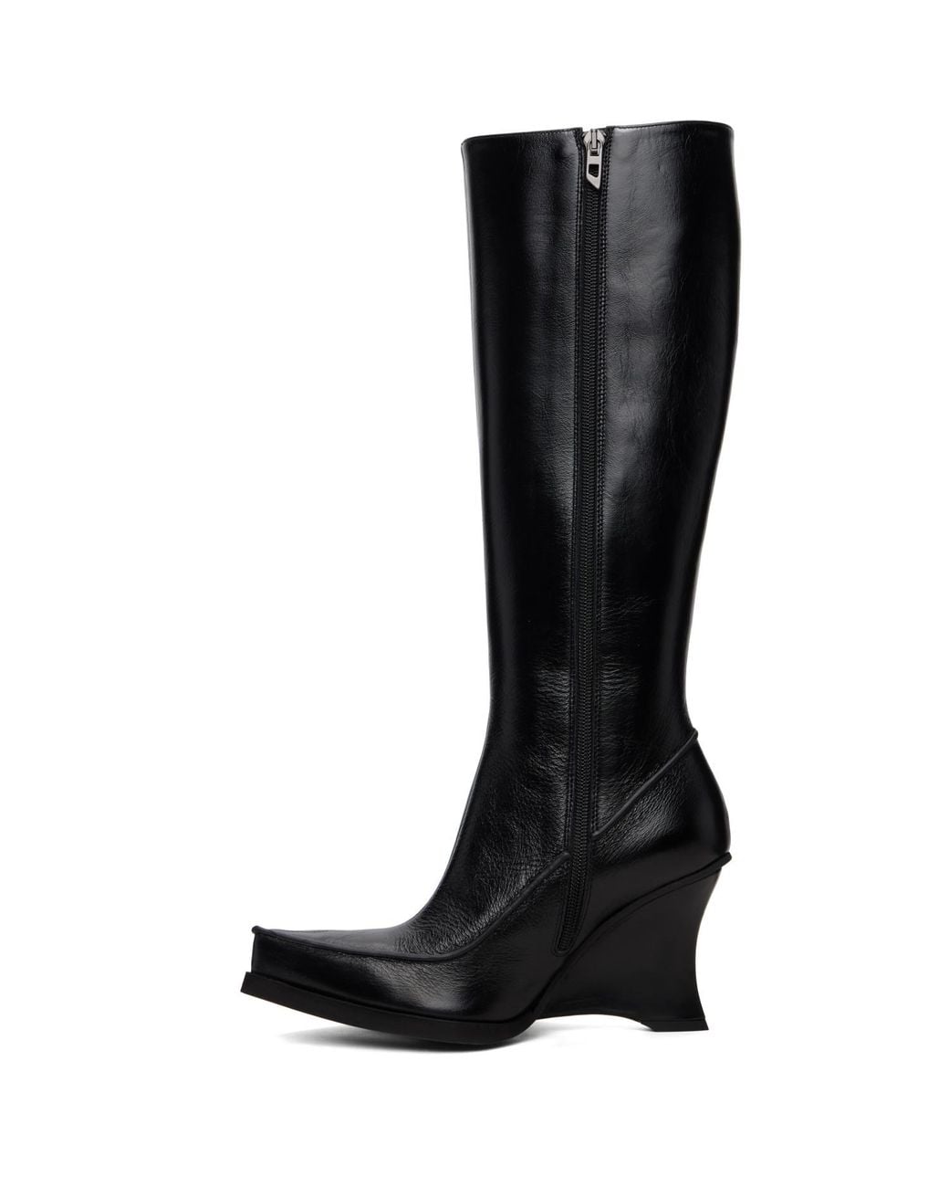 DIESEL Black D-Lucette-Knee-High Leather Boots