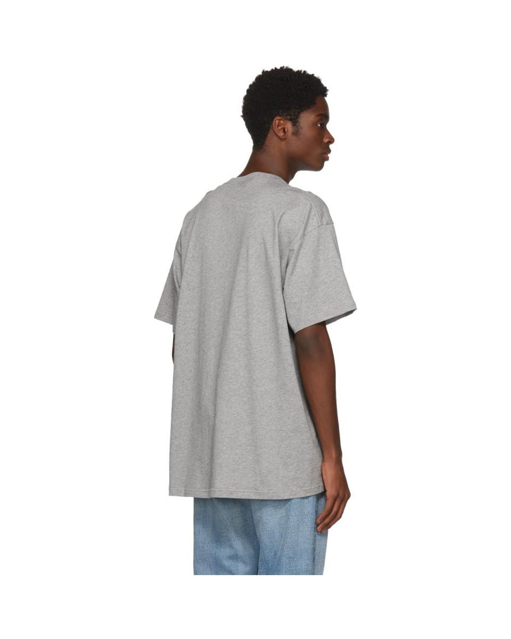 T-shirt gris Small Logo Balenciaga pour homme en coloris Gris | Lyst