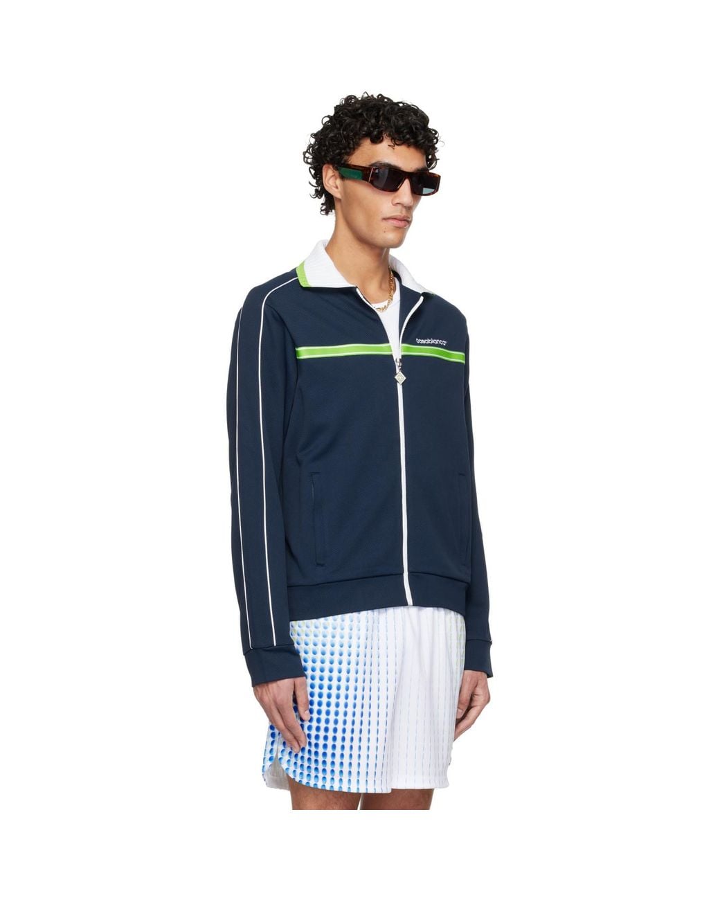 Casablanca Blue Pique Track Jacket for men