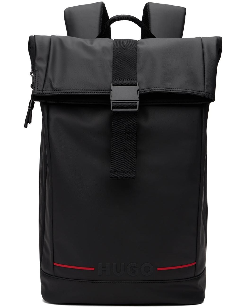HUGO Roll Top Backpack in Black for Men | Lyst UK