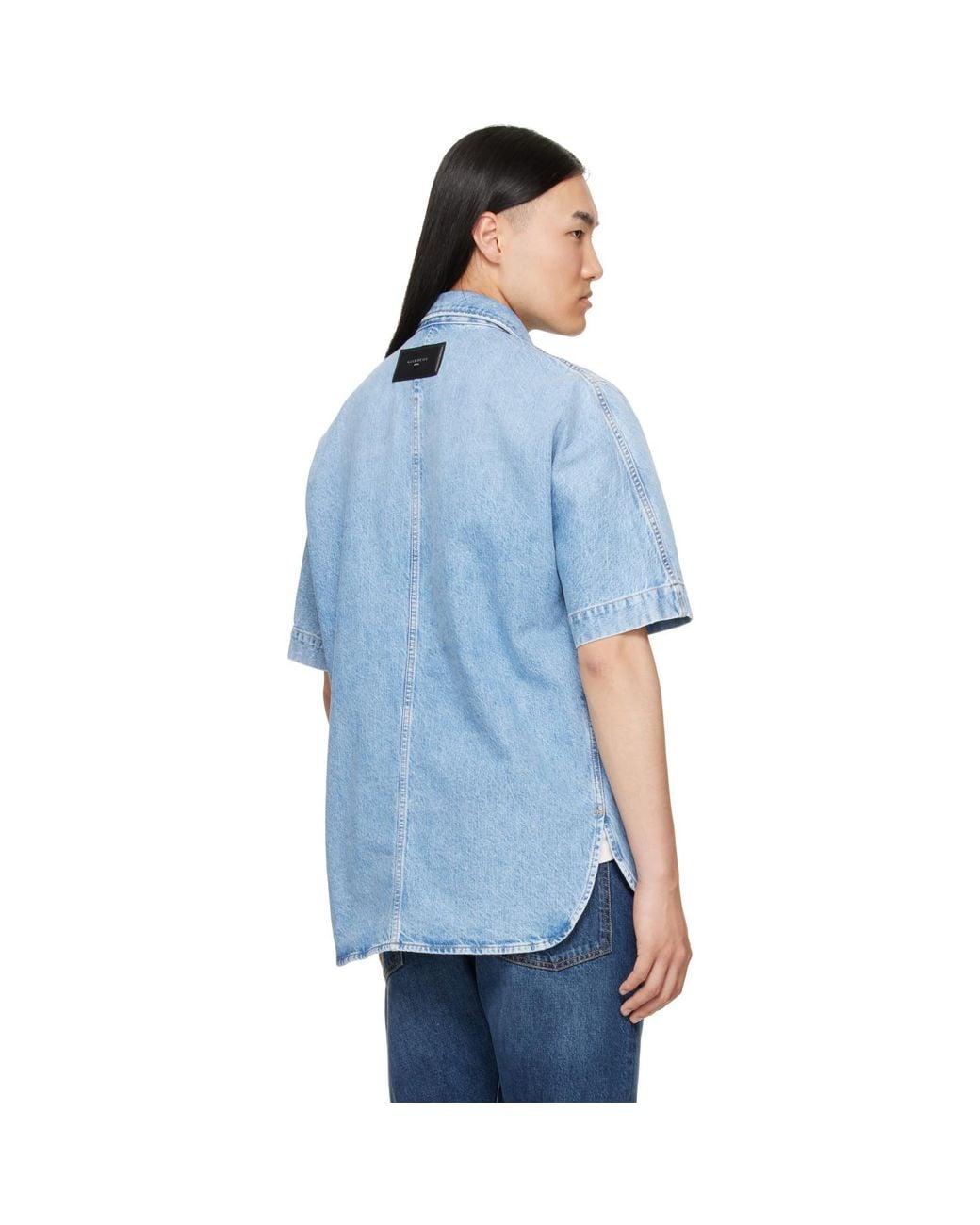 Givenchy Blue Couture Seam Denim Shirt for men