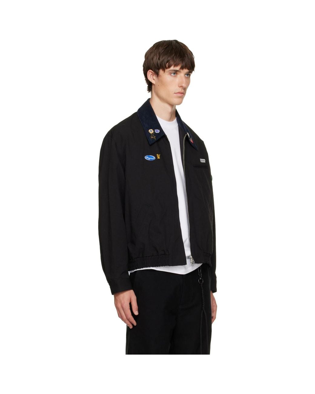 Song For The Mute Black Elasticated Coach Jacket for men