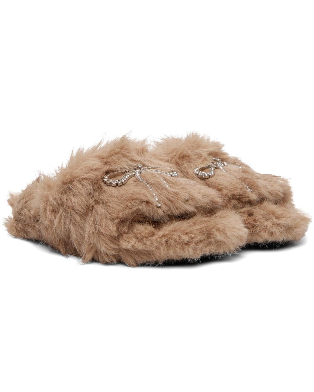 Balenciaga Brown Furry Slides