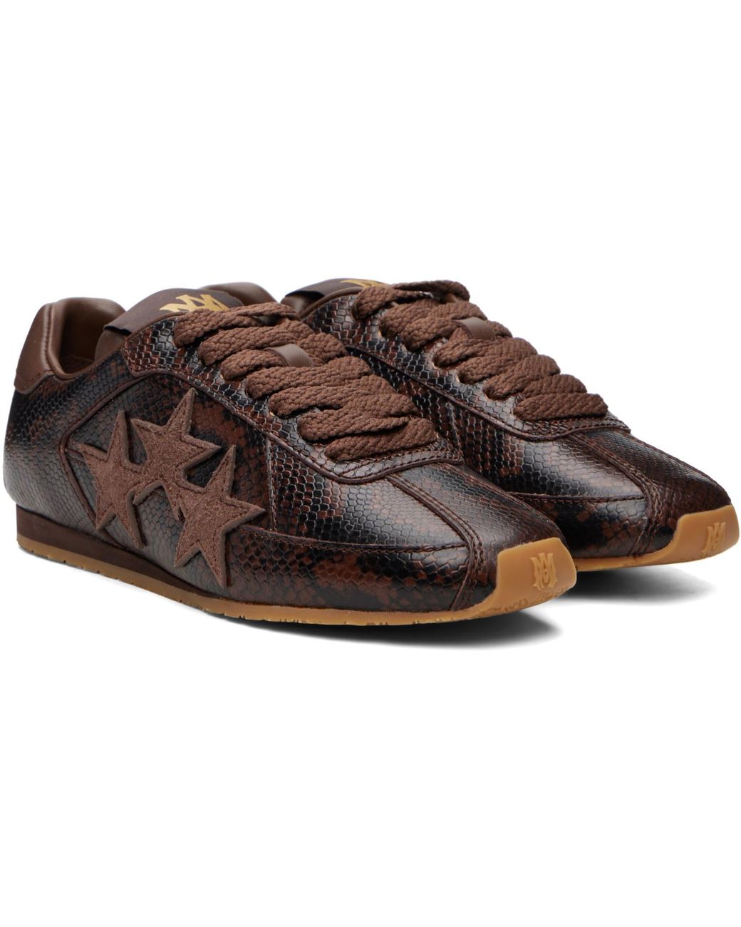 Amiri Brown Python Pacific Flat Sneakers