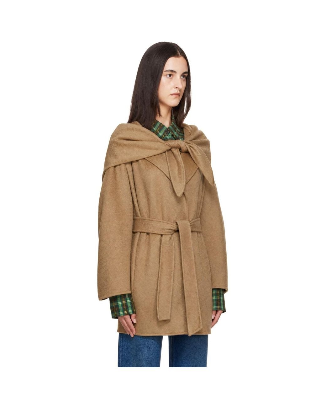 Max Mara Brown Tan Detto Double Cashmere Stole & Coat