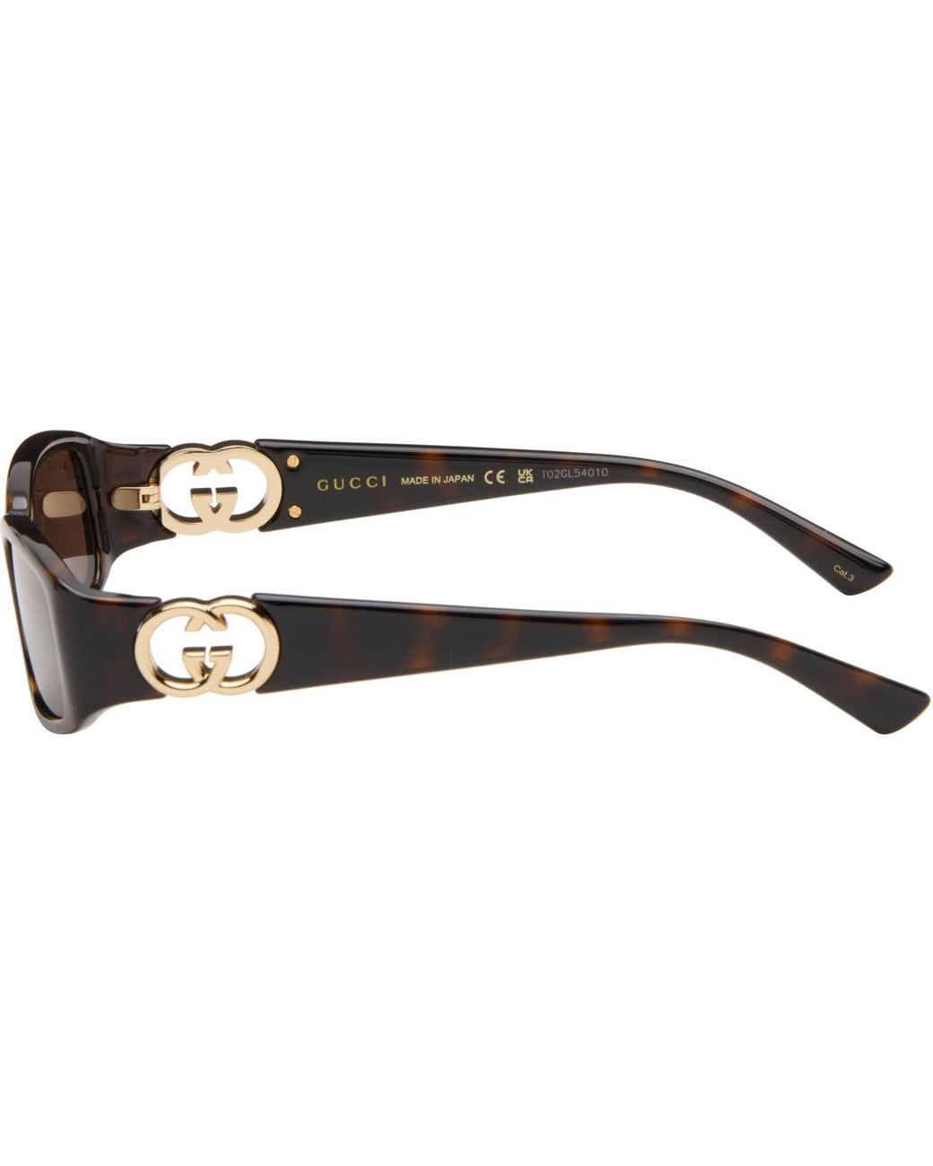 Gucci Brown Rectangular Frame Sunglasses