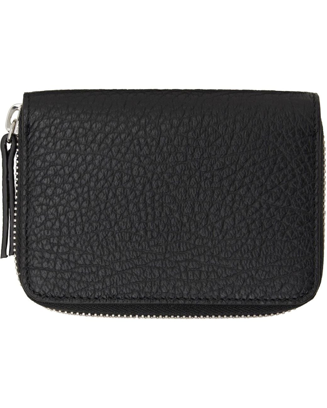 Maison Margiela Black Four Stitches Zip Wallet for men