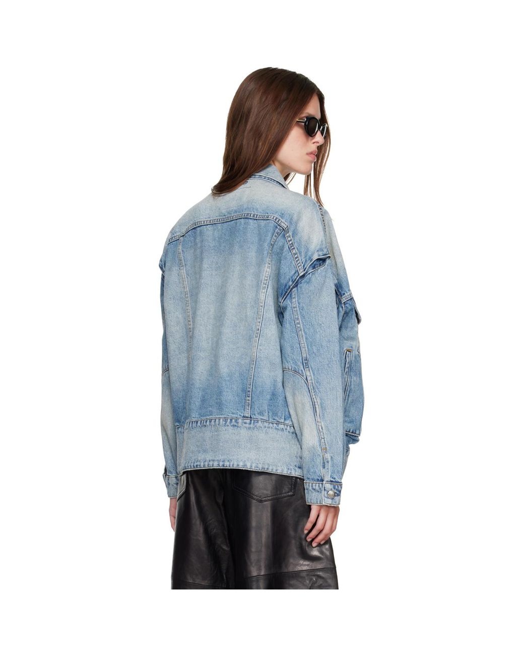 R13 Blue Roxy Moto Denim Jacket