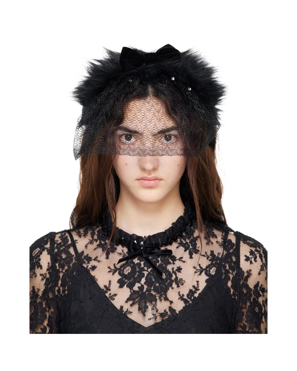 Anna Sui Black Veil Headband