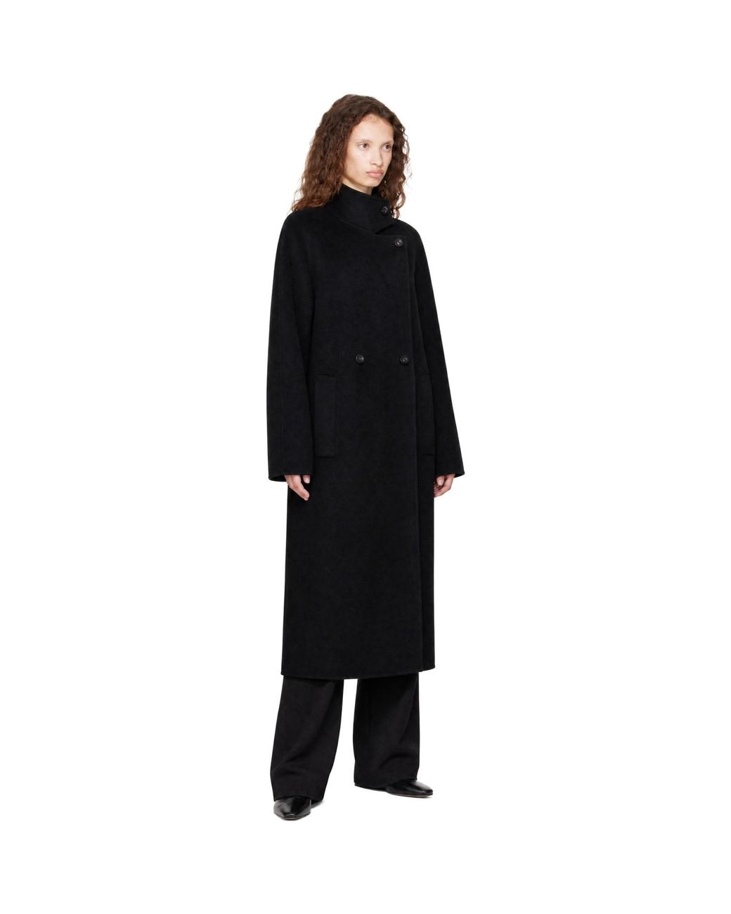 Lisa Yang Black Doublé Button Coat