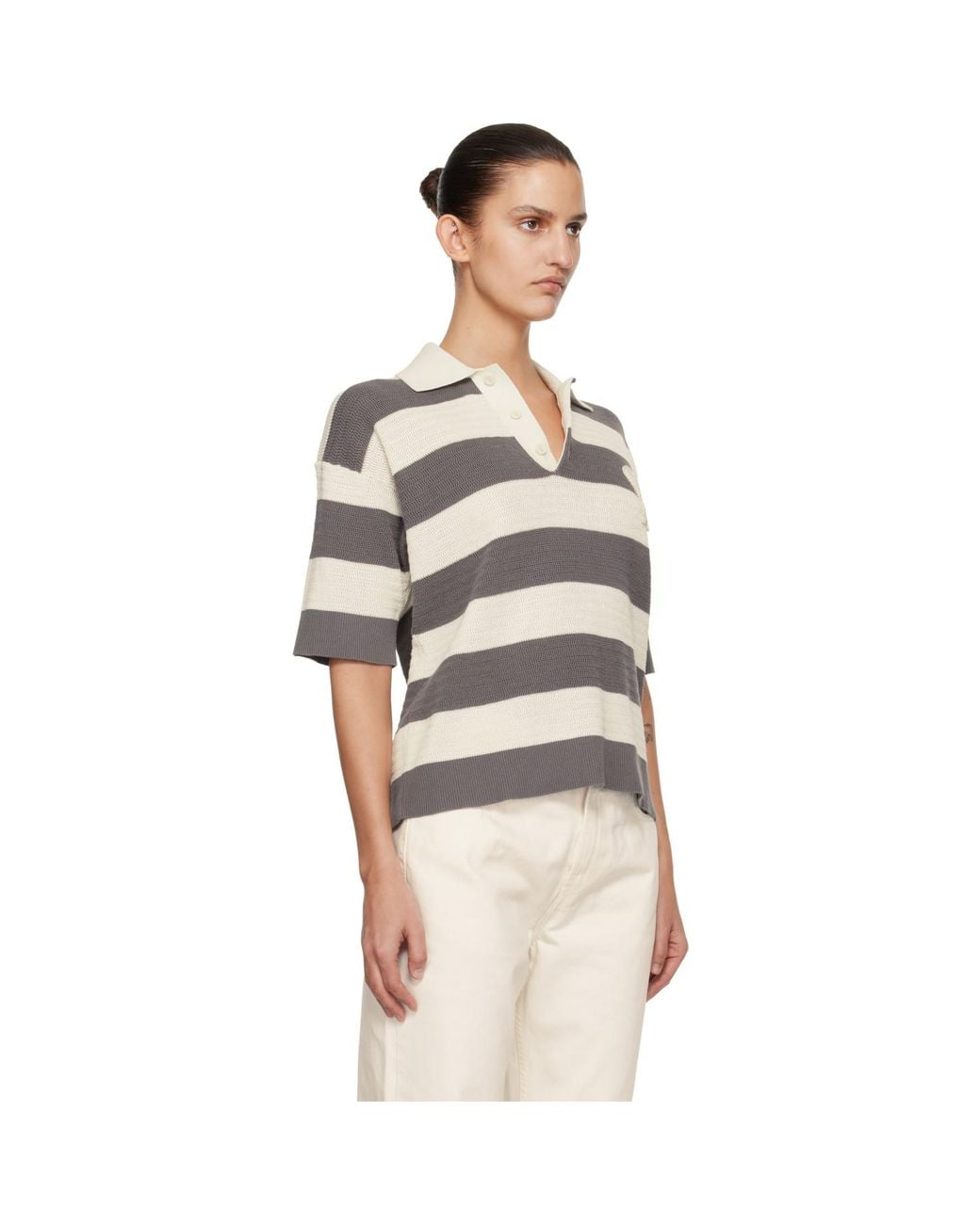 AMI Multicolor Off- & Short Sleeves 'Ami De Coeur' Polo