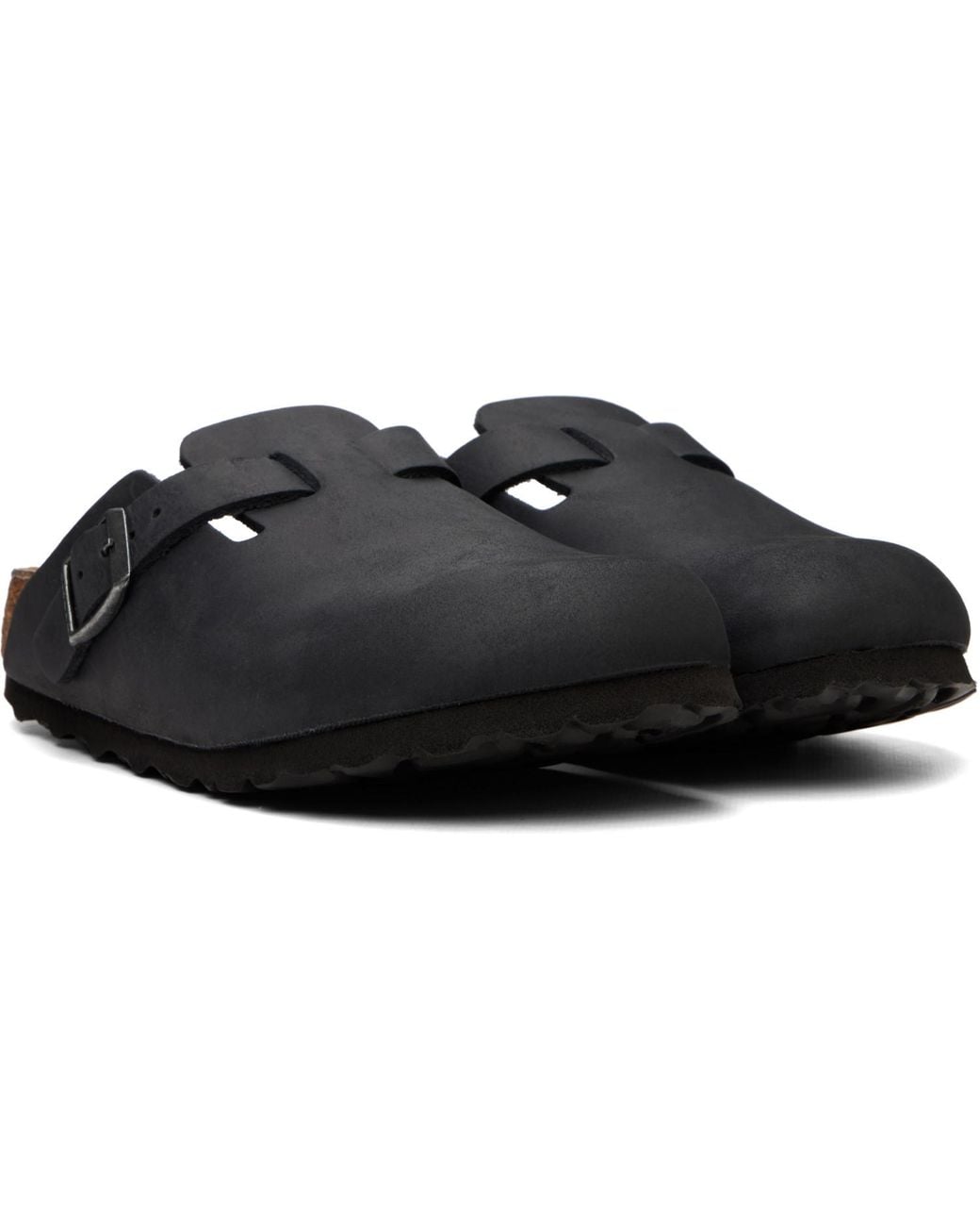 Birkenstock Black Narrow Boston Oiled Leather Loafers