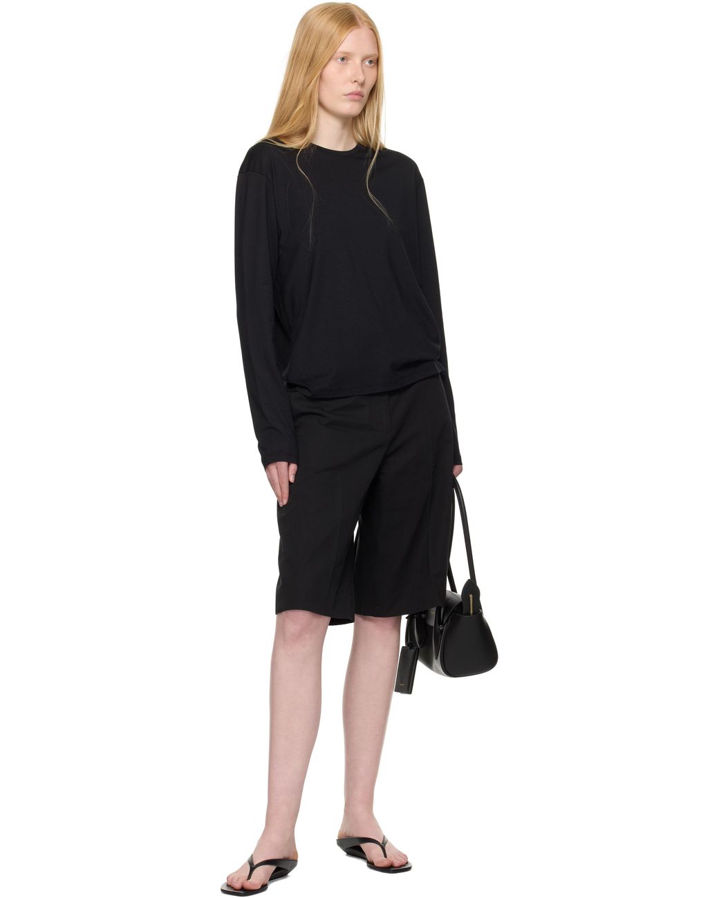 Totême  Black Classic Long-Sleeve T-Shirt