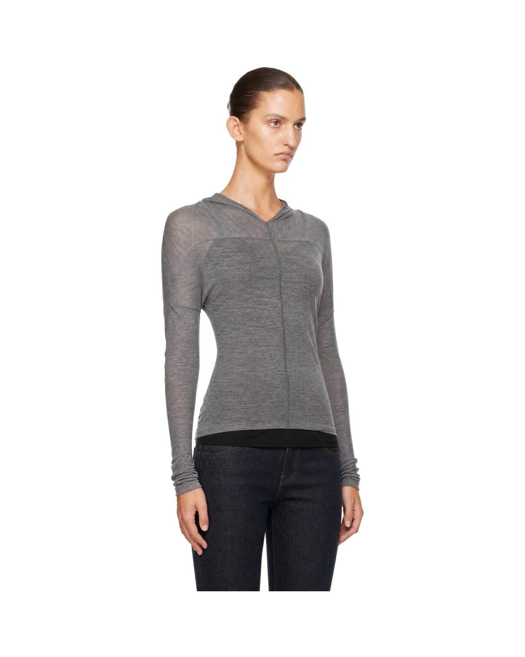 Victoria Beckham Gray Draped Top