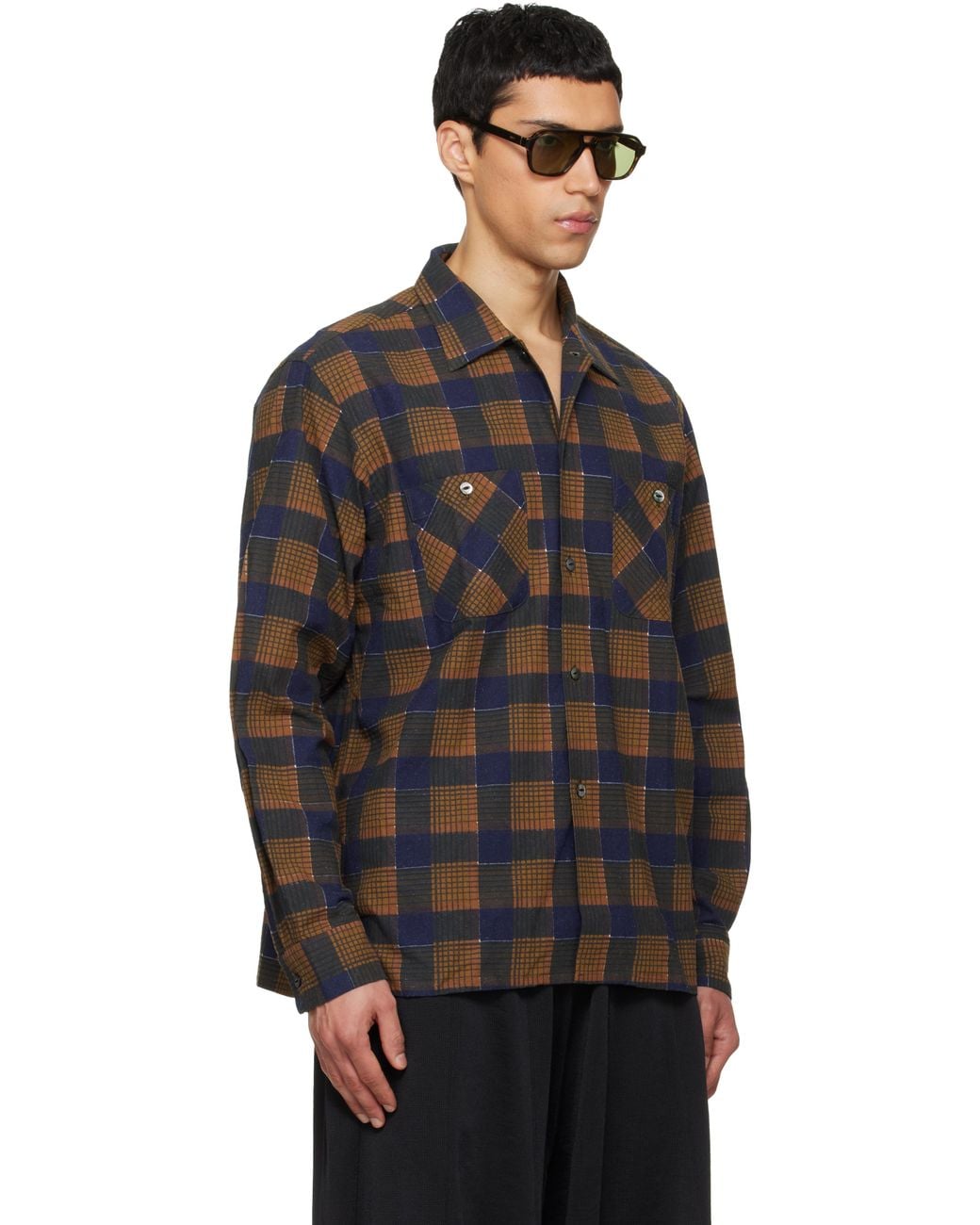 Needles Black One-Up Printed Flannel Shirt for men