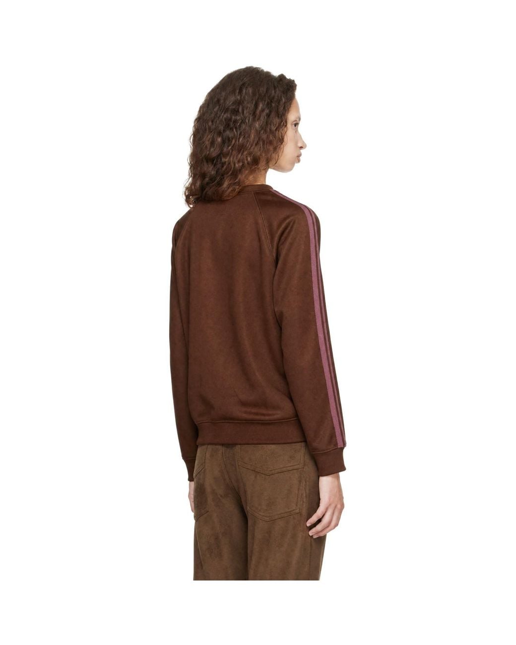 Needles Brown Crewneck Track Sweatshirt