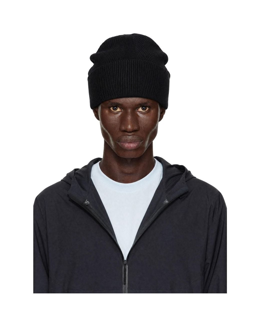 Veilance Black Conic Wool Toque Beanie for men