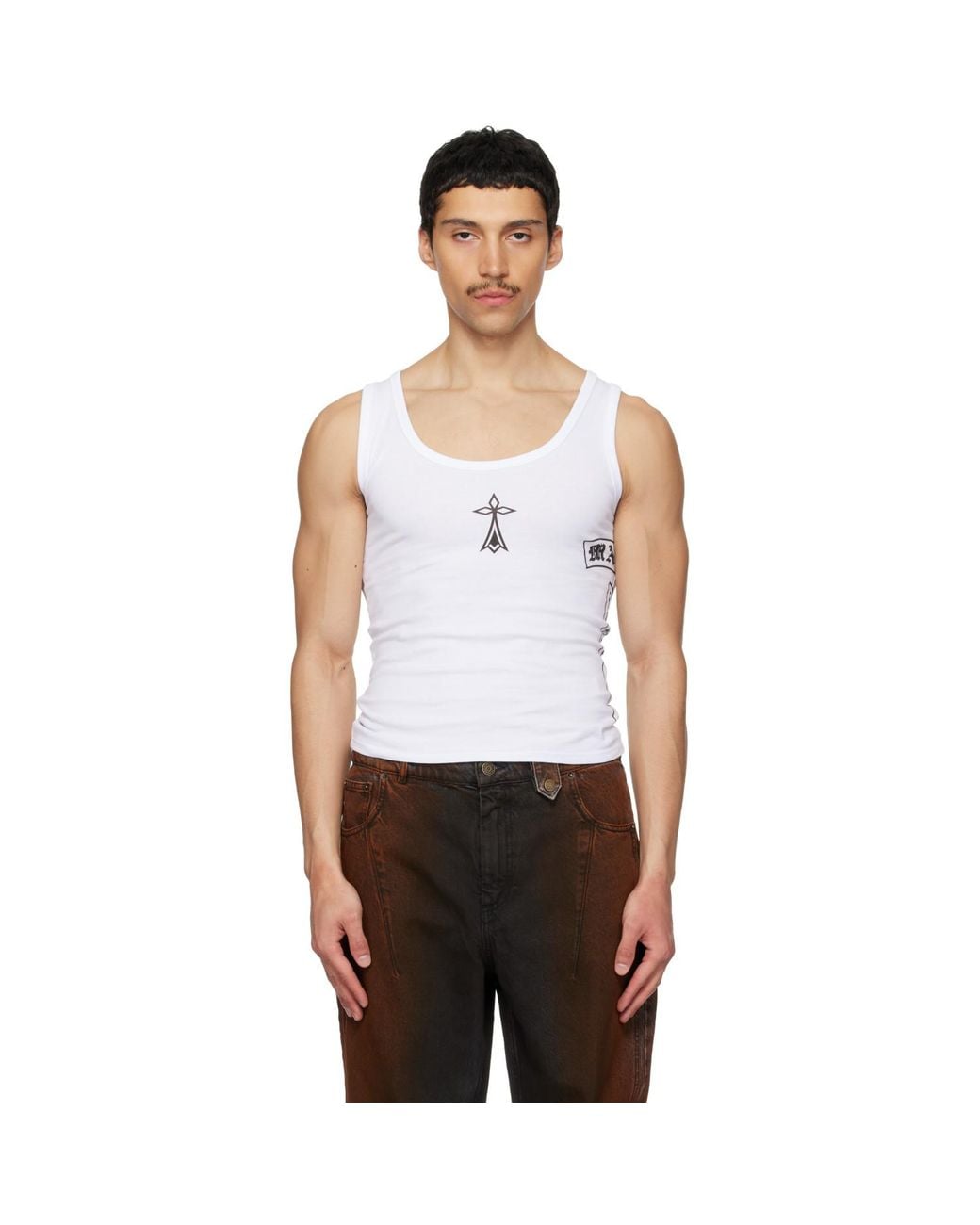 Egonlab White Breizh Tank Top for men